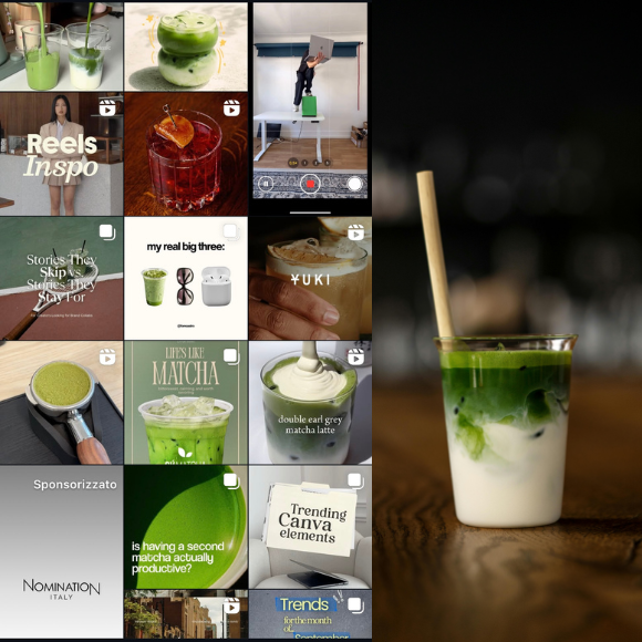 Matcha ghiacciato Matcha trend con ghiaccio Fredd
